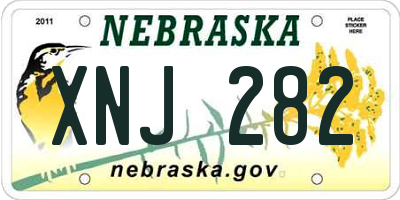 NE license plate XNJ282