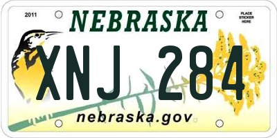 NE license plate XNJ284