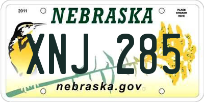 NE license plate XNJ285