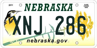 NE license plate XNJ286