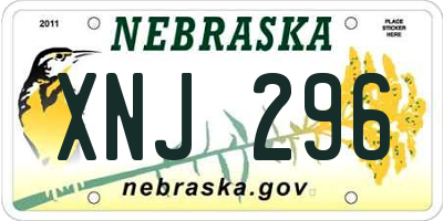 NE license plate XNJ296