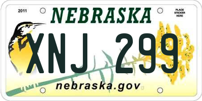 NE license plate XNJ299