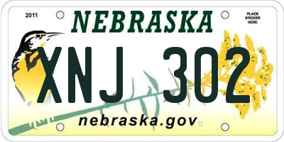 NE license plate XNJ302