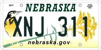 NE license plate XNJ311