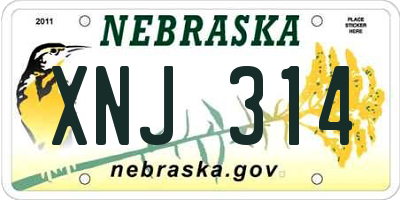 NE license plate XNJ314
