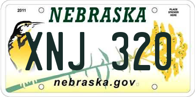 NE license plate XNJ320