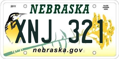 NE license plate XNJ321