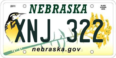 NE license plate XNJ322