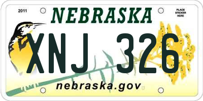 NE license plate XNJ326