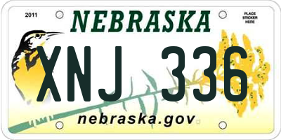 NE license plate XNJ336