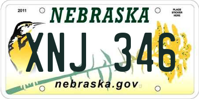 NE license plate XNJ346