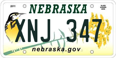 NE license plate XNJ347