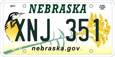 NE license plate XNJ351