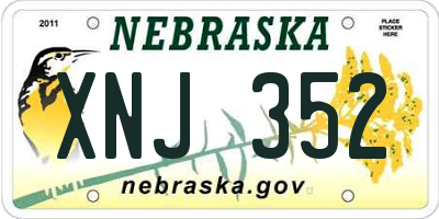 NE license plate XNJ352