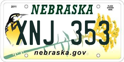 NE license plate XNJ353