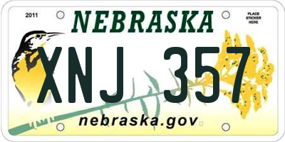 NE license plate XNJ357
