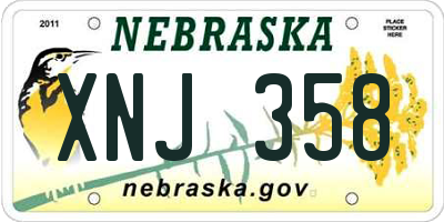 NE license plate XNJ358