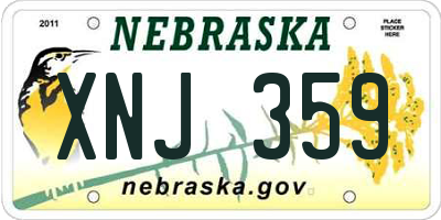 NE license plate XNJ359