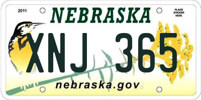 NE license plate XNJ365