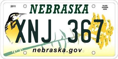 NE license plate XNJ367