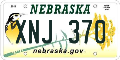 NE license plate XNJ370