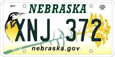 NE license plate XNJ372