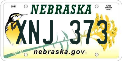 NE license plate XNJ373