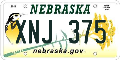 NE license plate XNJ375