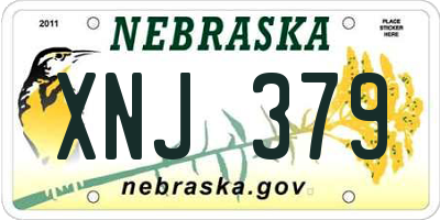NE license plate XNJ379