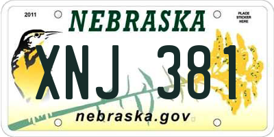 NE license plate XNJ381