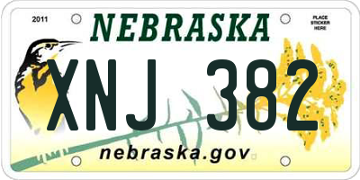 NE license plate XNJ382