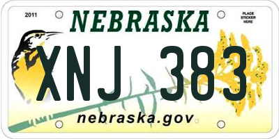 NE license plate XNJ383