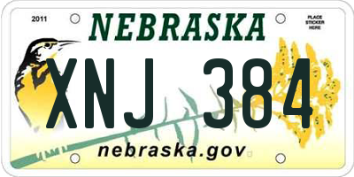 NE license plate XNJ384
