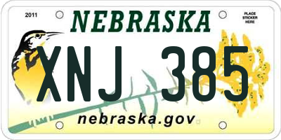 NE license plate XNJ385