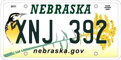 NE license plate XNJ392