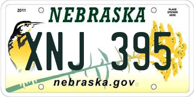 NE license plate XNJ395