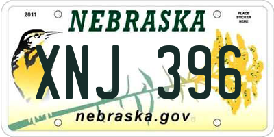 NE license plate XNJ396