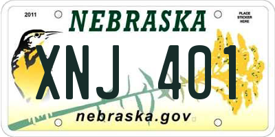 NE license plate XNJ401
