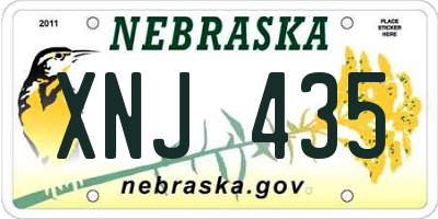 NE license plate XNJ435