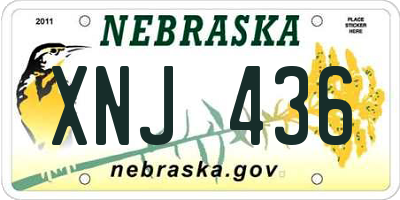NE license plate XNJ436