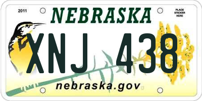NE license plate XNJ438
