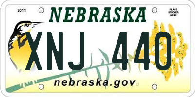 NE license plate XNJ440