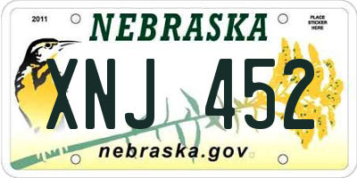 NE license plate XNJ452