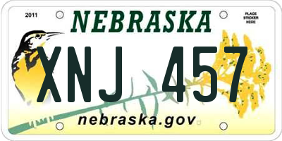 NE license plate XNJ457