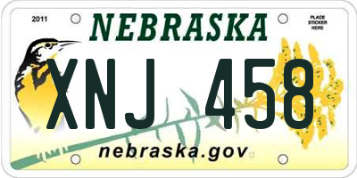 NE license plate XNJ458