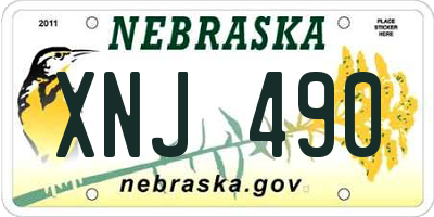 NE license plate XNJ490
