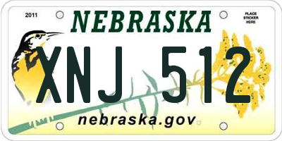 NE license plate XNJ512