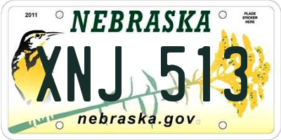 NE license plate XNJ513