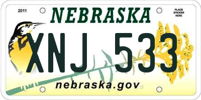 NE license plate XNJ533