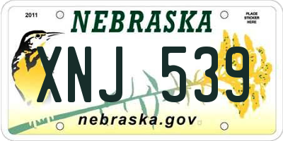 NE license plate XNJ539